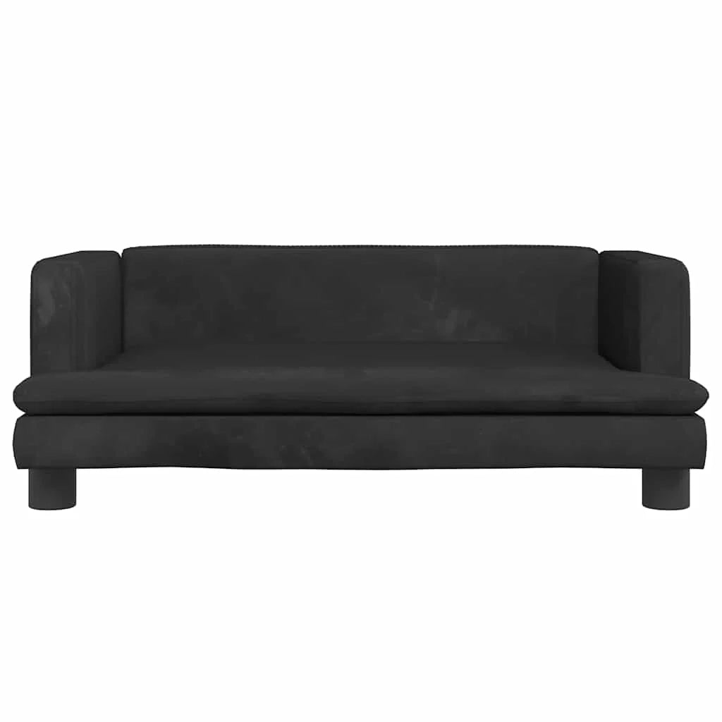 Cuccia per cani con cesto divano confortevole 80 x 45 x 30 cm velluto nero 02_0042957