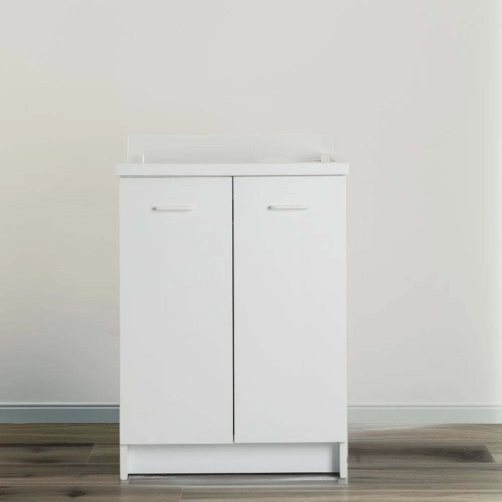 Mobile lavatoio 60x60 cm bianco con vasca in termoplastico e asse in termoplastico | Edilla