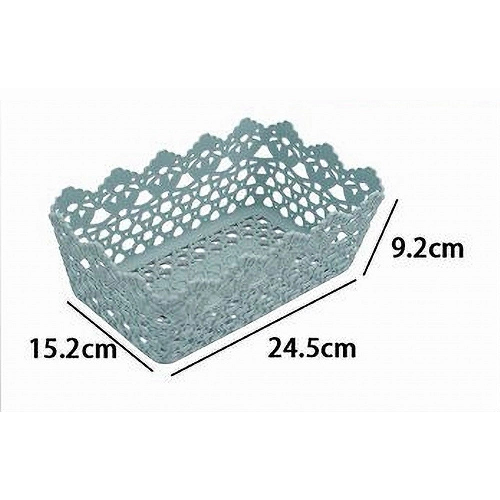 Trade Shop - Cestino Porta Oggetti Cesto Plastica Rettangolare 24.5x15.2x9.2cm Multiuso 79471 -
