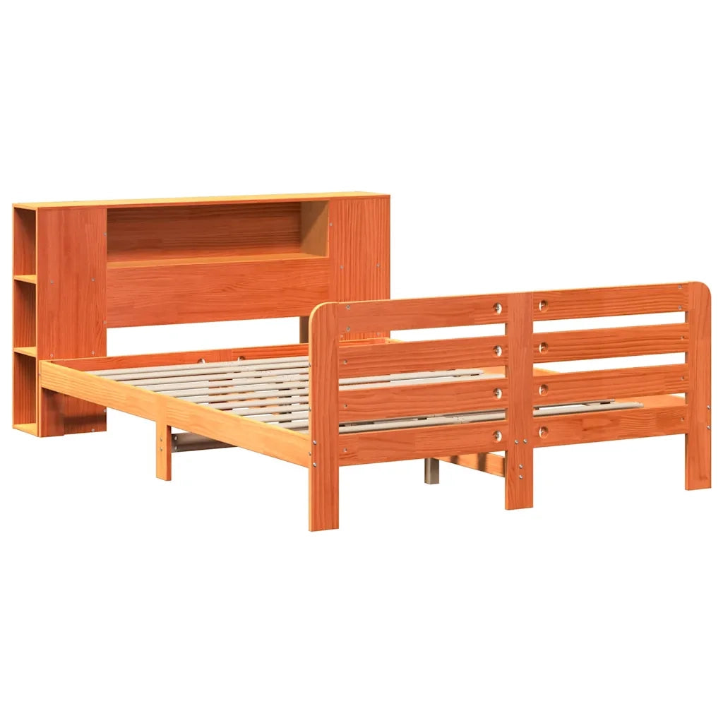 vidaXL Letto senza Materasso Marrone Cera 135x190 cm in Legno di Pino