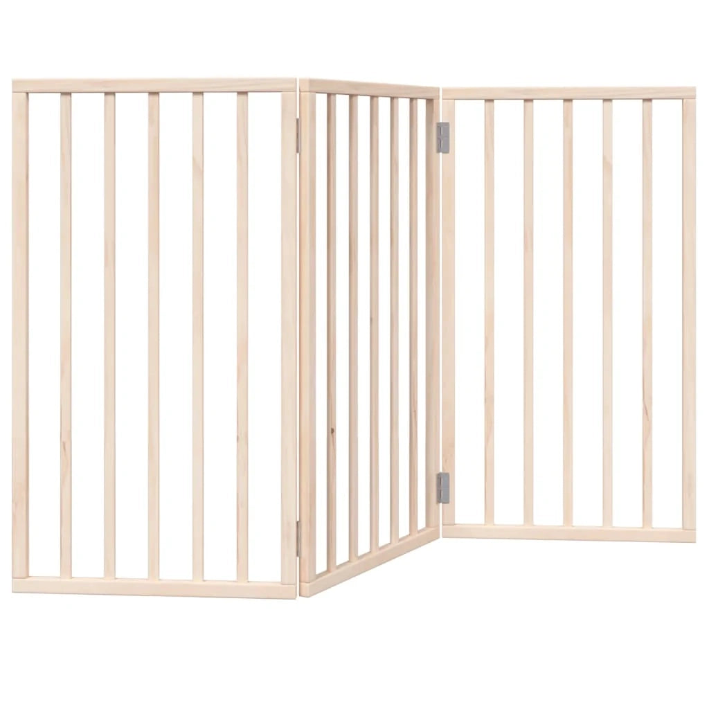 Cancelletto di sicurezza pieghevole per cani a 3 pannelli 150 cm legno di pioppo marrone 02_0023078
