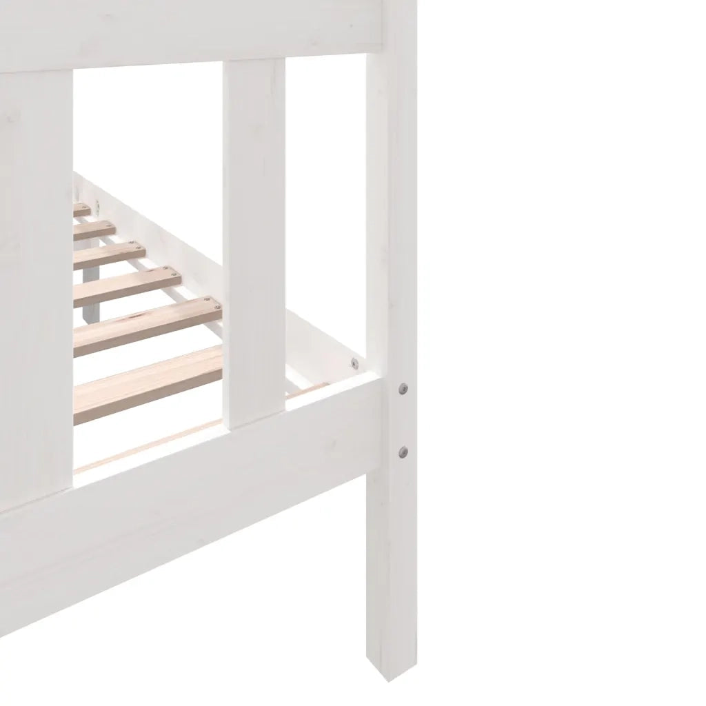 Giroletto-Struttura Letto Bianco in Legno Massello di Pino 120x200 cm 140031