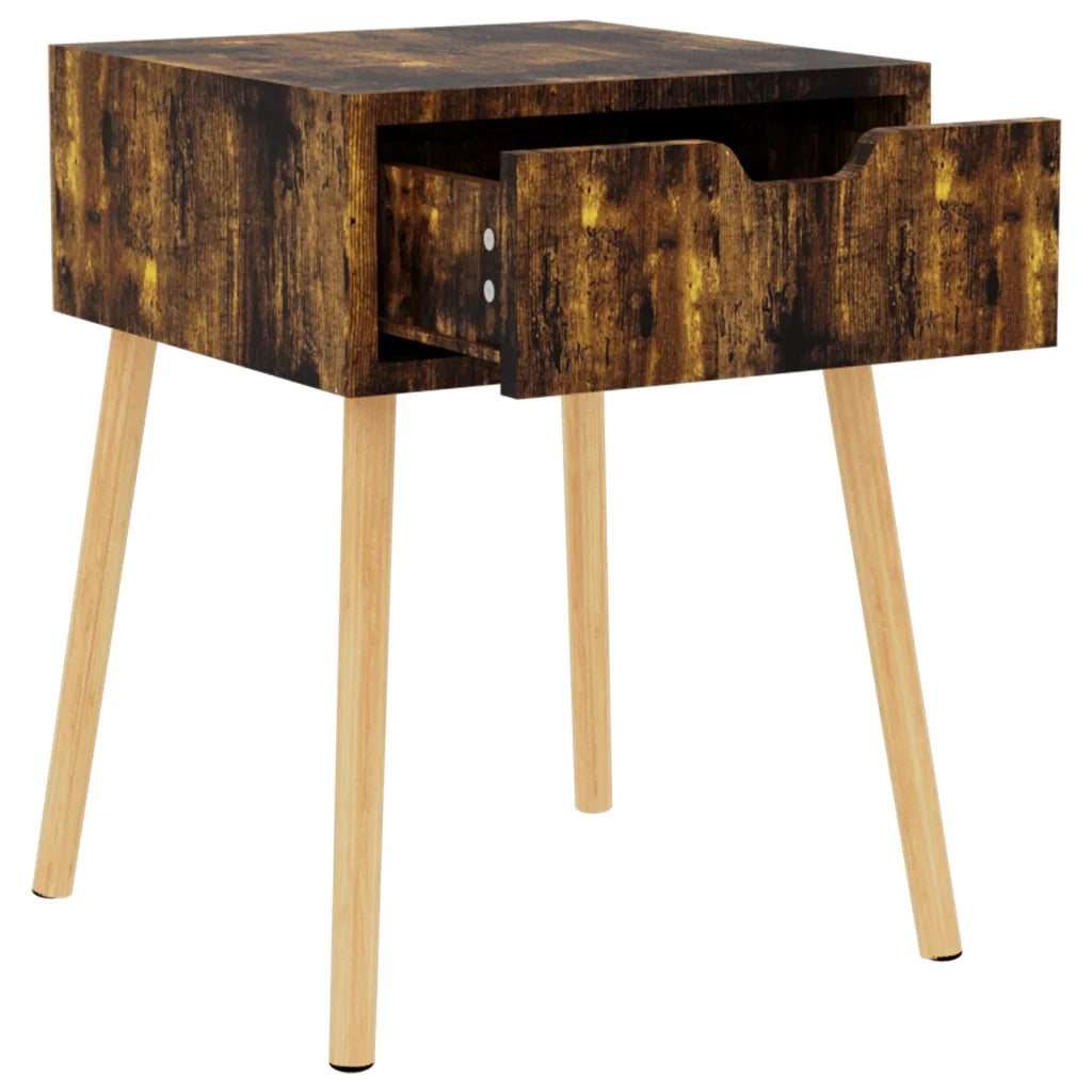 Comodini 2 pz-Set di 2 Tavolino da notte Rovere Fumo 40x40x56 cm in Legno Multistrato