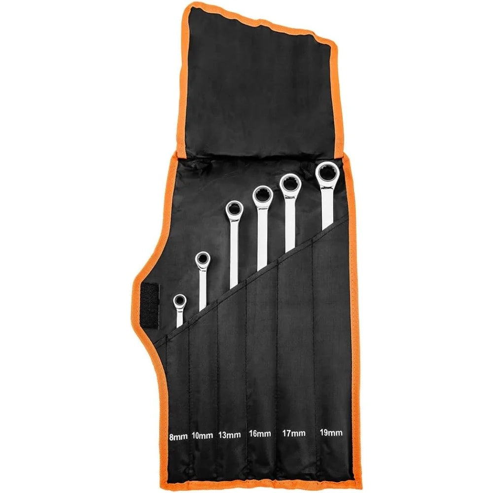 Topex 09-370 chiavi ad anello co con cricchetto lunghe set di 6 p