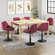 Sedie da Pranzo Girevoli 6 pz Rosso Vino in Velluto 3088808