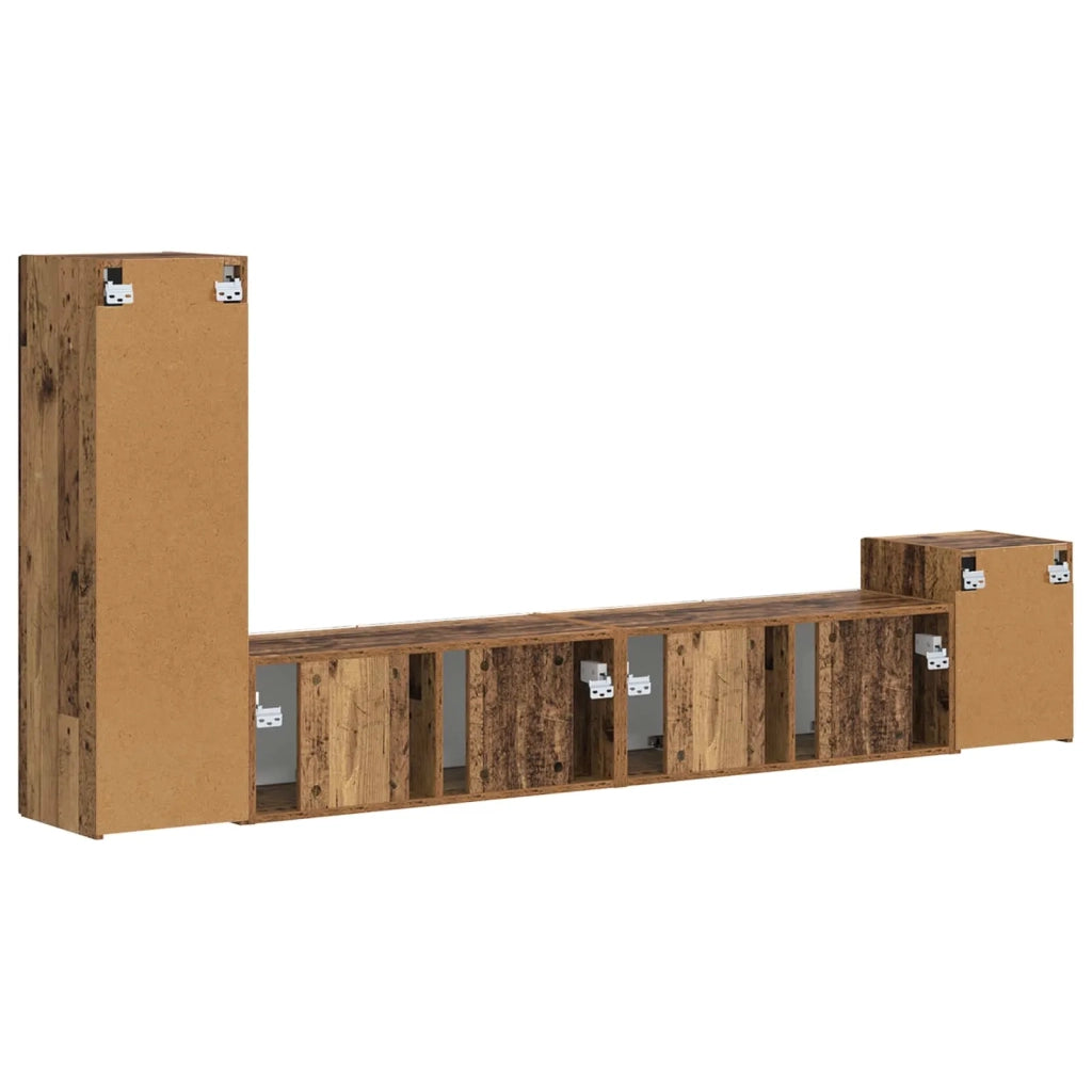 Set mobile TV 3 pz | Armadietto TV | Mobile Porta TV Legno vecchio Legno multistrato