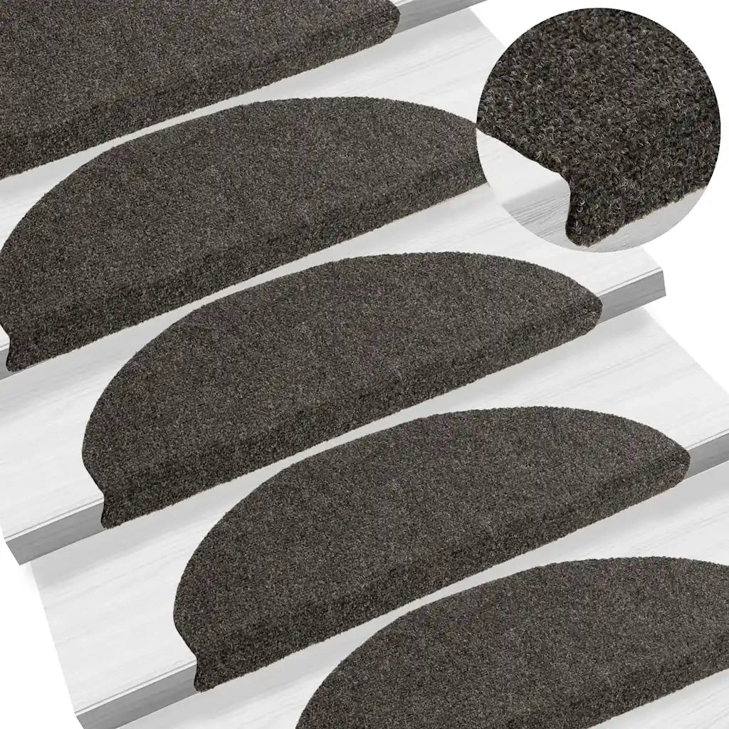 Tappetini per scale autoadesivi 10 pz | Gradini per Scale 65x21x4 cm Antracite Semicircolari Grandi