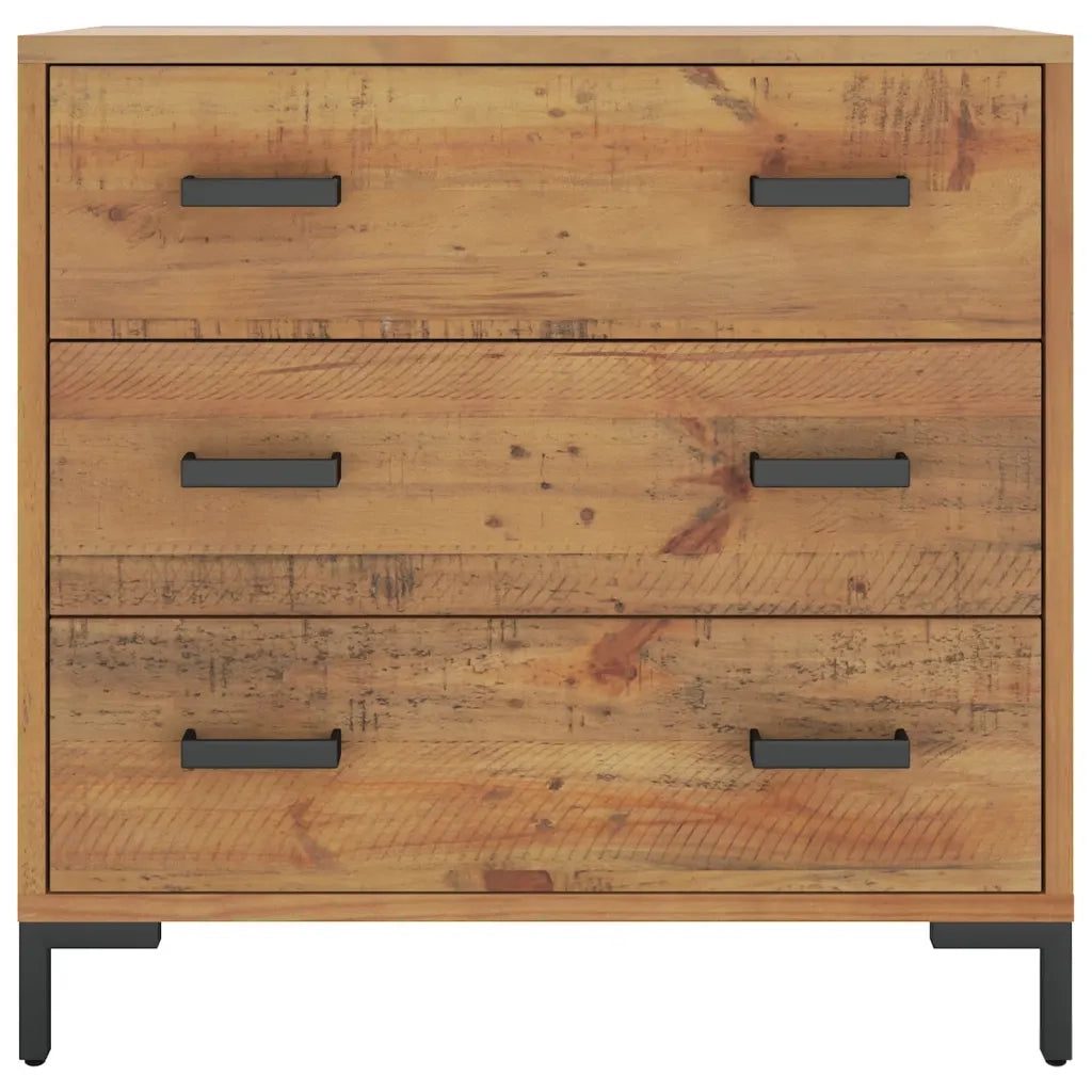 Cassettiera 75x35x70 cm in Legno Massello di Pinocod mxl 78241