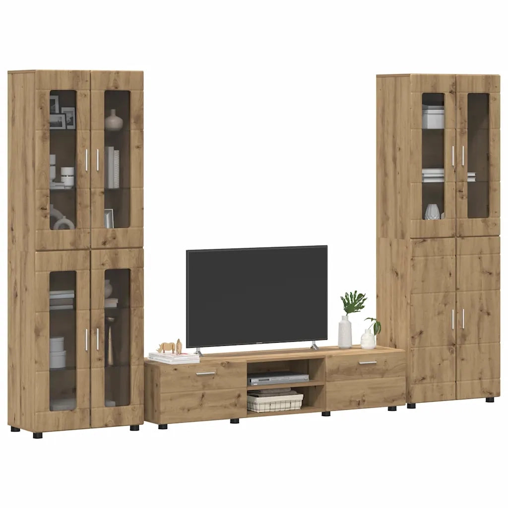 Set mobile TV FLORIN 3 pcs Rovere artigianale Legno multistrato