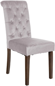 Sedia da cucina Lisburn design Chesterfield grigio,Velluto