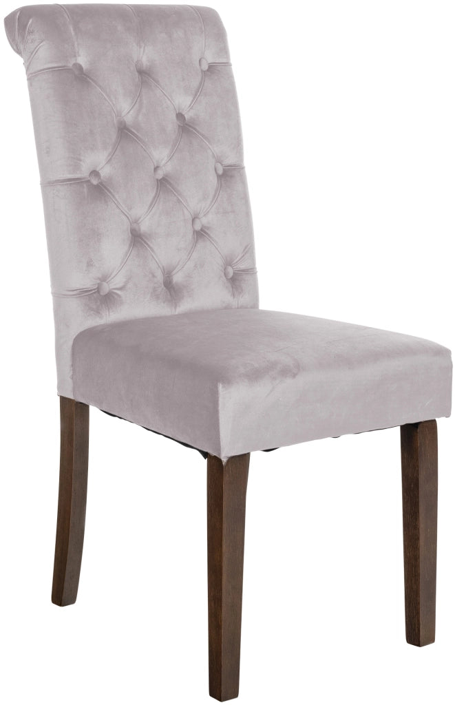 Sedia da cucina Lisburn design Chesterfield grigio,Velluto
