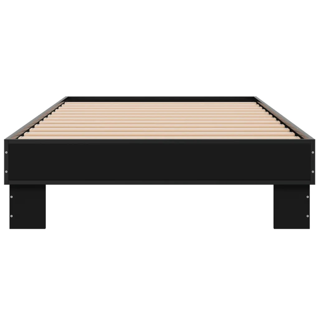 Giroletto Nero 75x190 cm in Legno Multistrato e Metallo 845877