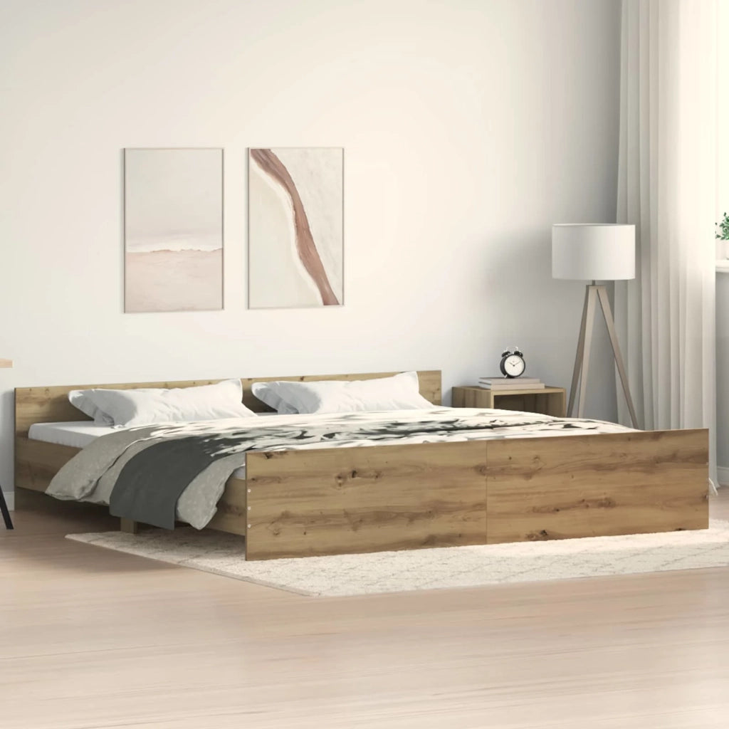Struttura del letto Rovere artigianale 203 x 203 x 50 cm 3329304