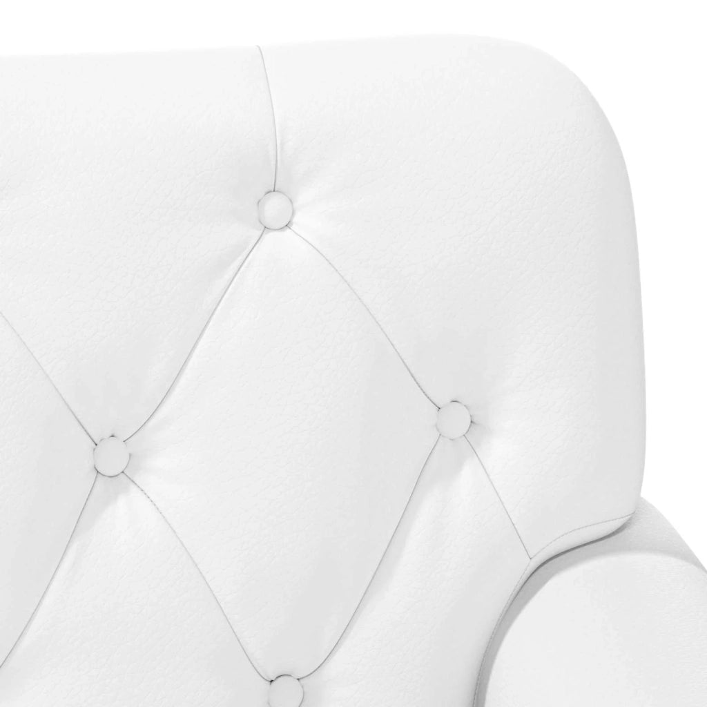 Loveseat con bottoni imbottiti Bianco 120 x 65 x 77 cm 42041863