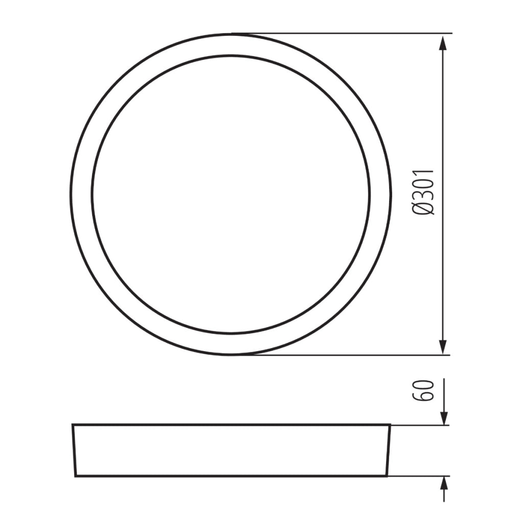 Plafoniera IP66 nera Ø30 LED 20W CCT sensore Kanlux