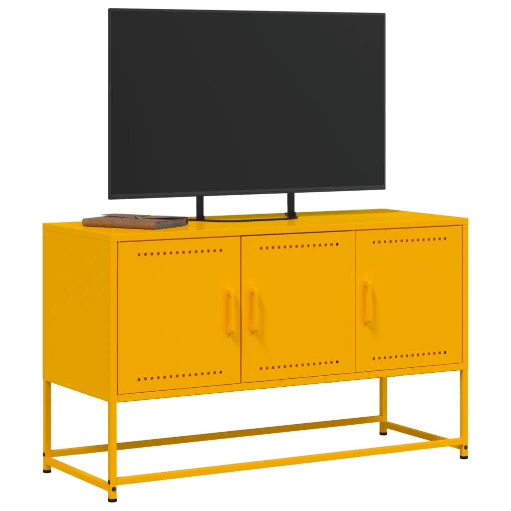 Mobile TV Giallo Senape 100,5x39x60,5 cm in Acciaio 846479