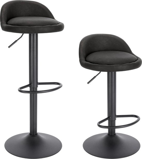 Set di Sedili da Bagno - Con 2 Pezzi - Sedile da Bagno - 2 Unità - Sedili da Bagno di Lusso - Con Schienale - Sedili da Bagno - Grigio Scuro - Pelle in Materiale Sintetico
