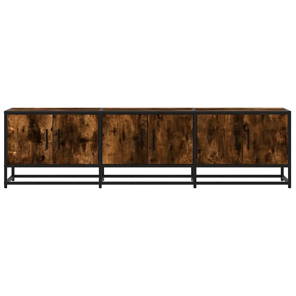 Mobile TV Rovere Fumo 150x35x41 cm in Truciolato e Metallo