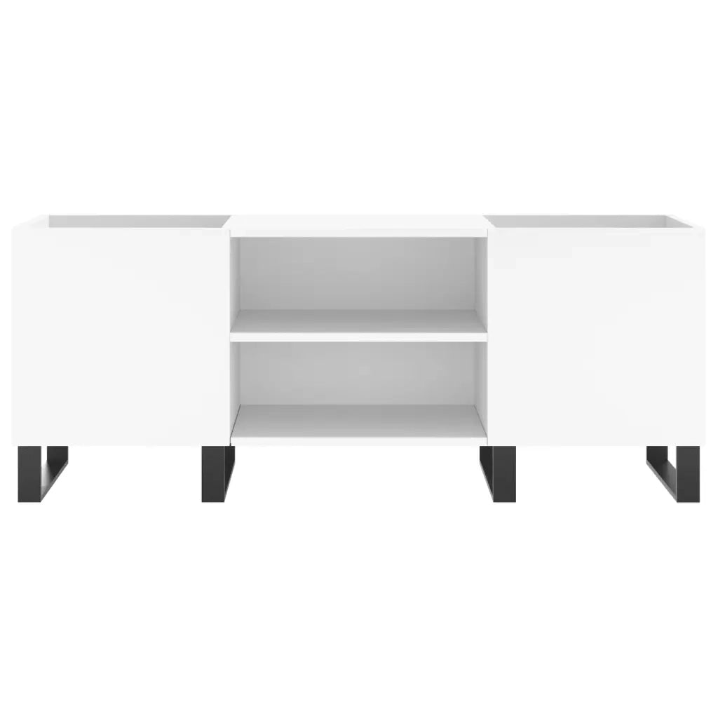 Mobile Porta Dischi Bianco 121x38x48 cm in Legno Multistrato 831684