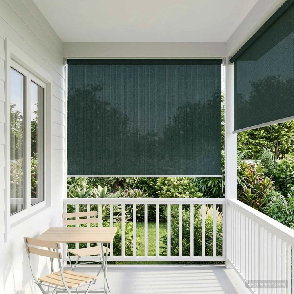 Tenda a Rullo Esterno Blocco UV 90% Verde Scuro 160 x 230 cm 42036030