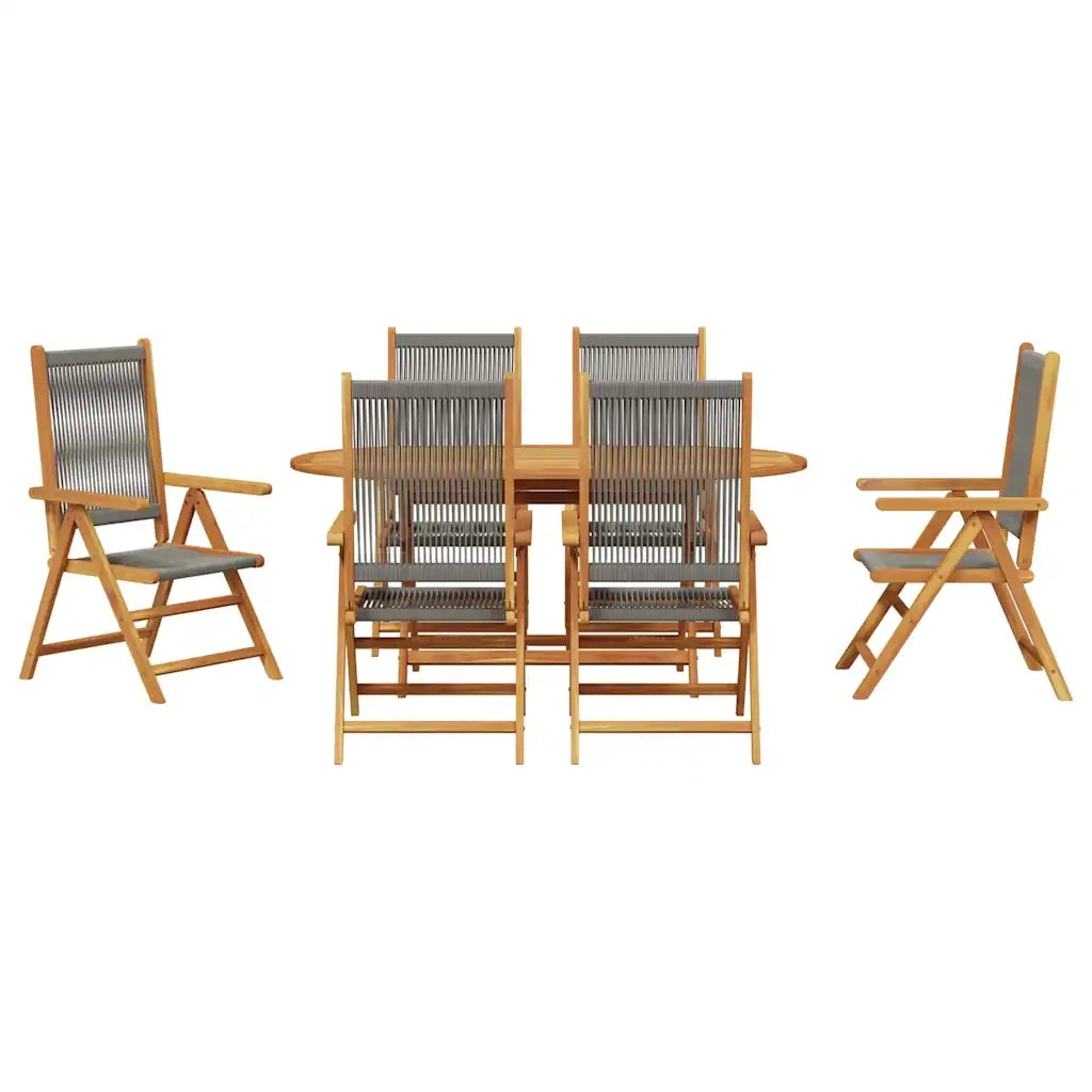 Set da Pranzo per Giardino 7 pcs Grigio 3375739