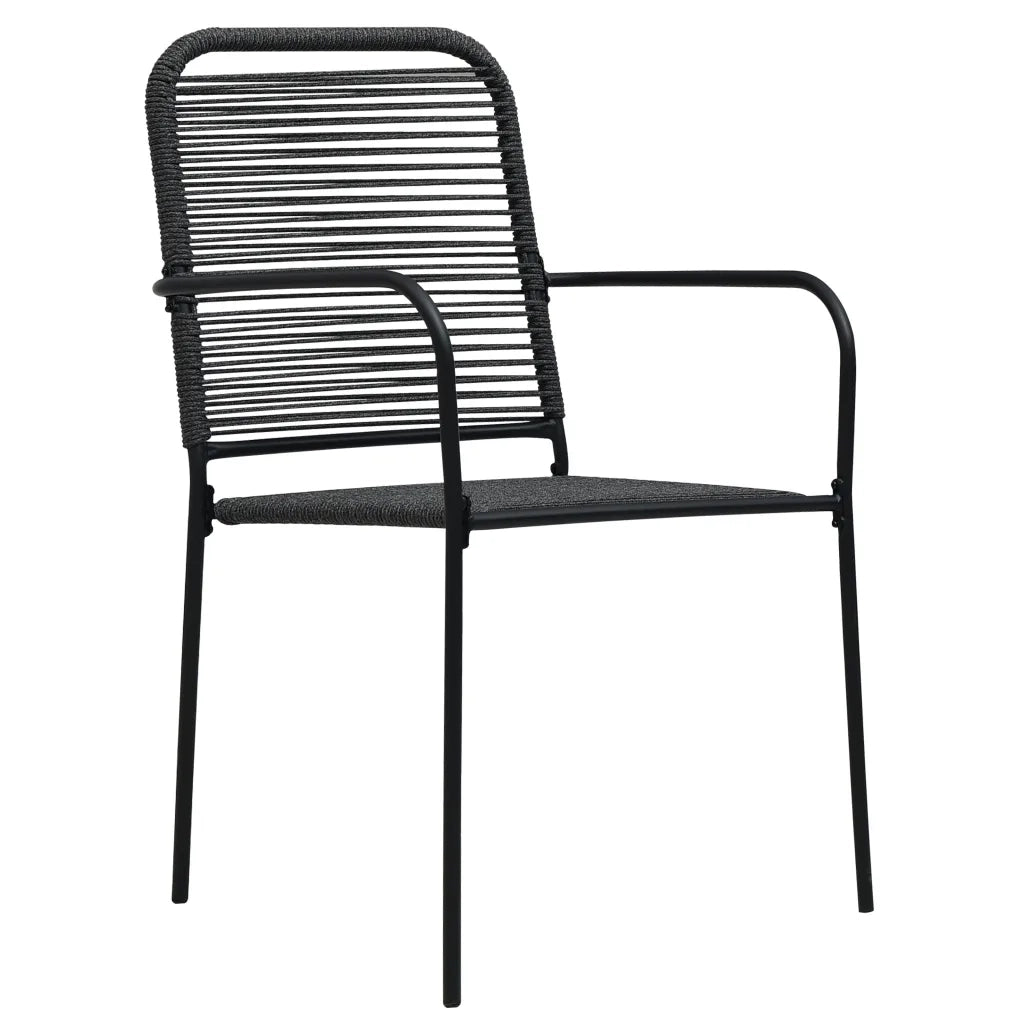 Set da Pranzo da Giardino 5 pz | Set Salotto da Giardino Nero in Vetro e Acciaio