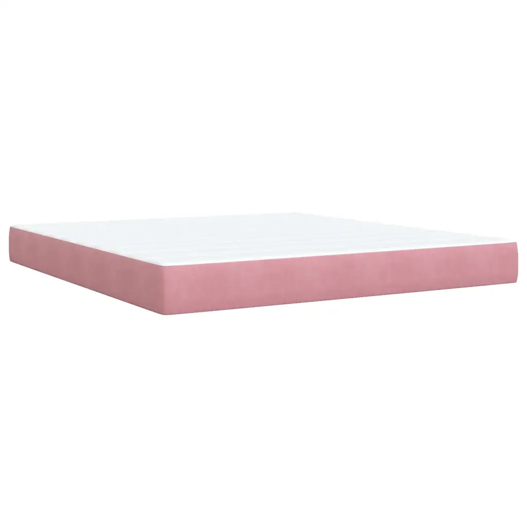Giroletto a Molle con Materasso Rosa 180x200 cm in Velluto 3287823
