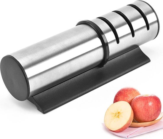 Multifunzione Smerigliatrice 3 in 1 - Acciaio Inox - Smerigliatrice a Spinta - Ergonomico - Piede Antiscivolo - Coarse e Fine - Nero - Antiscivolo - Smerigliatrice per Coltelli - Affilatura