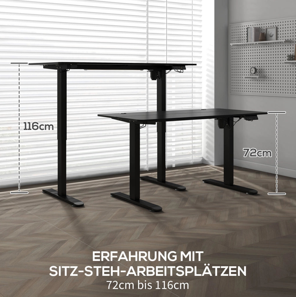 Scrivania elettrica sit-stand nera 140 x 70 cm