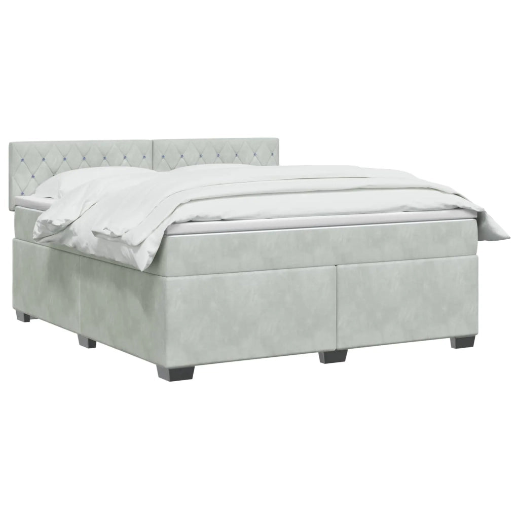 Letto box spring con materasso Grigio Chiaro 140 x 200 cm 3450722