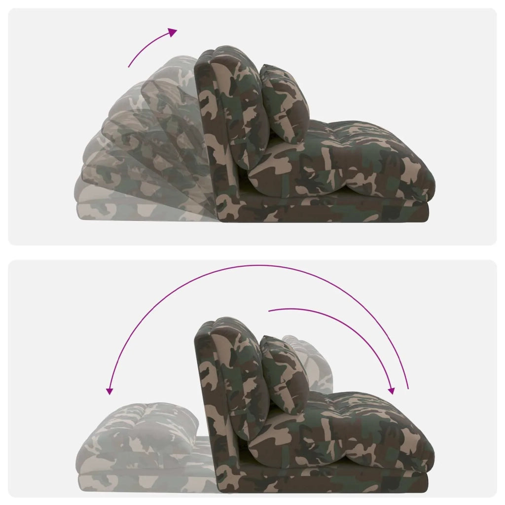 Sedia a pavimento regolabile Verde militare Tessuto