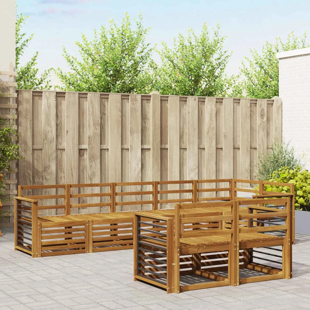 Set divani 8 pcs Naturale Legno di Acacia Massello