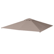 Tetto di Ricambio per Gazebo 3x3m con Prese d'Aria e Fori di Drenaggio 298x295 cm in Poliestere Beige