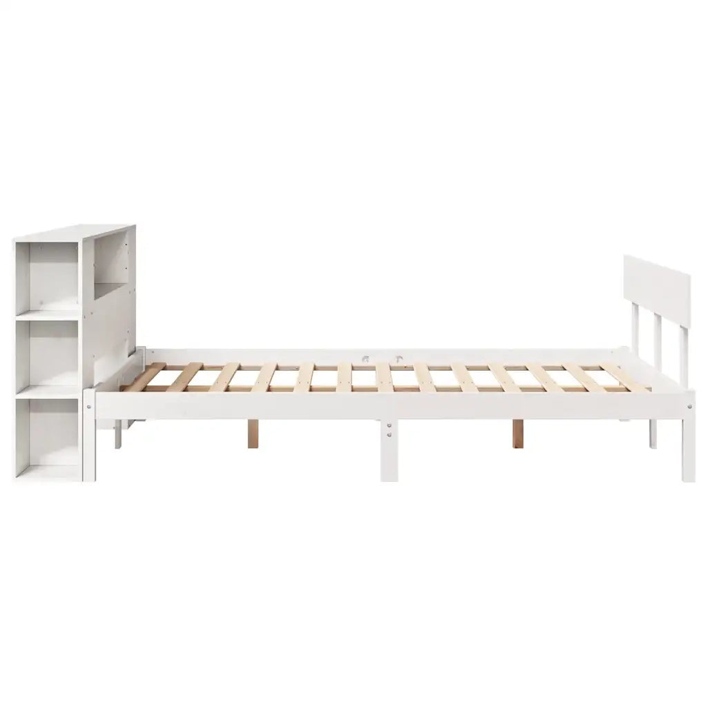 Letto Libreria senza Materasso Bianco 135x190 cm Legno di Pino 3321769