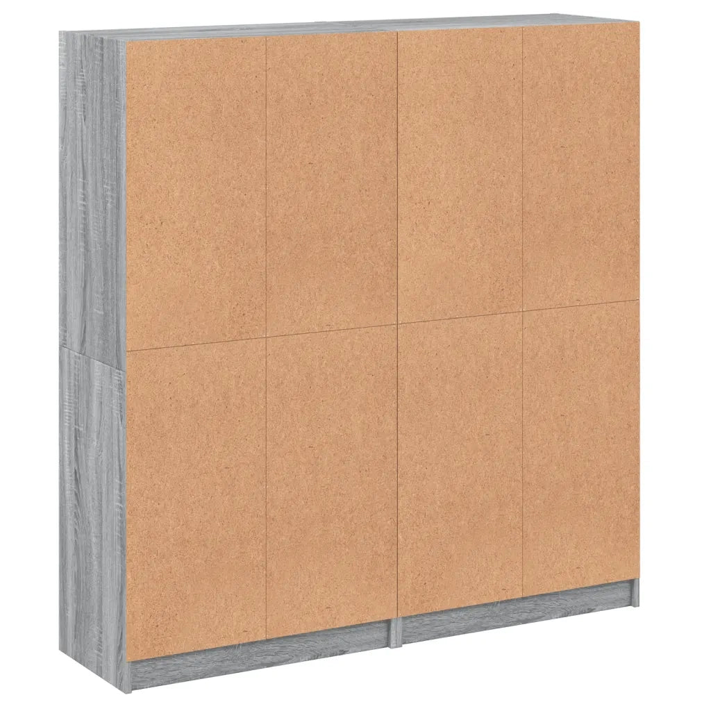 Libreria Ante-Scaffale per Libri-Mobile di Stoccaggio Grigio Sonoma 136x37x142 cm in Legno Multistrato 739394