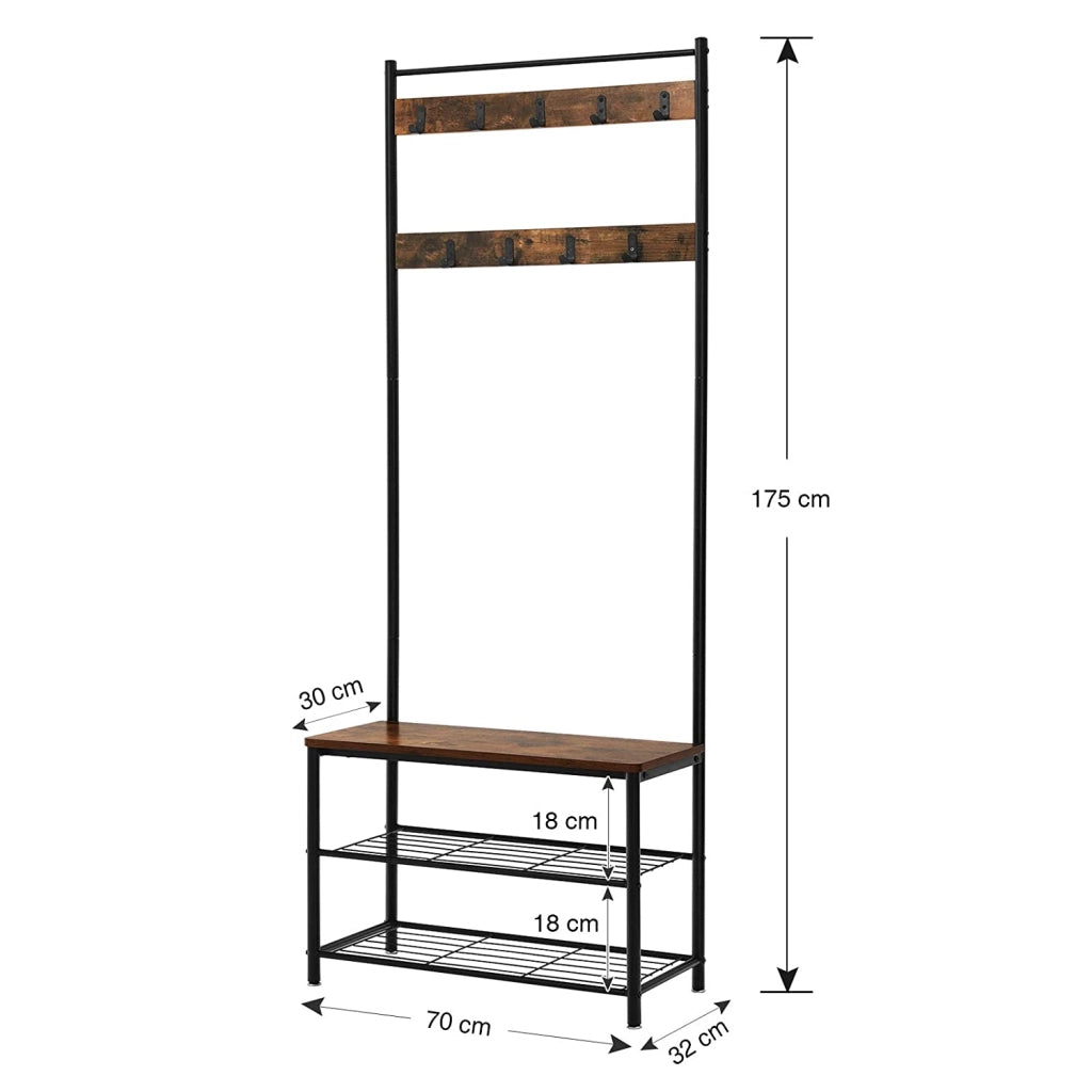 Appendiabiti Valora HSR41BX Organizzatore per corridoio in metallo marrone rustico