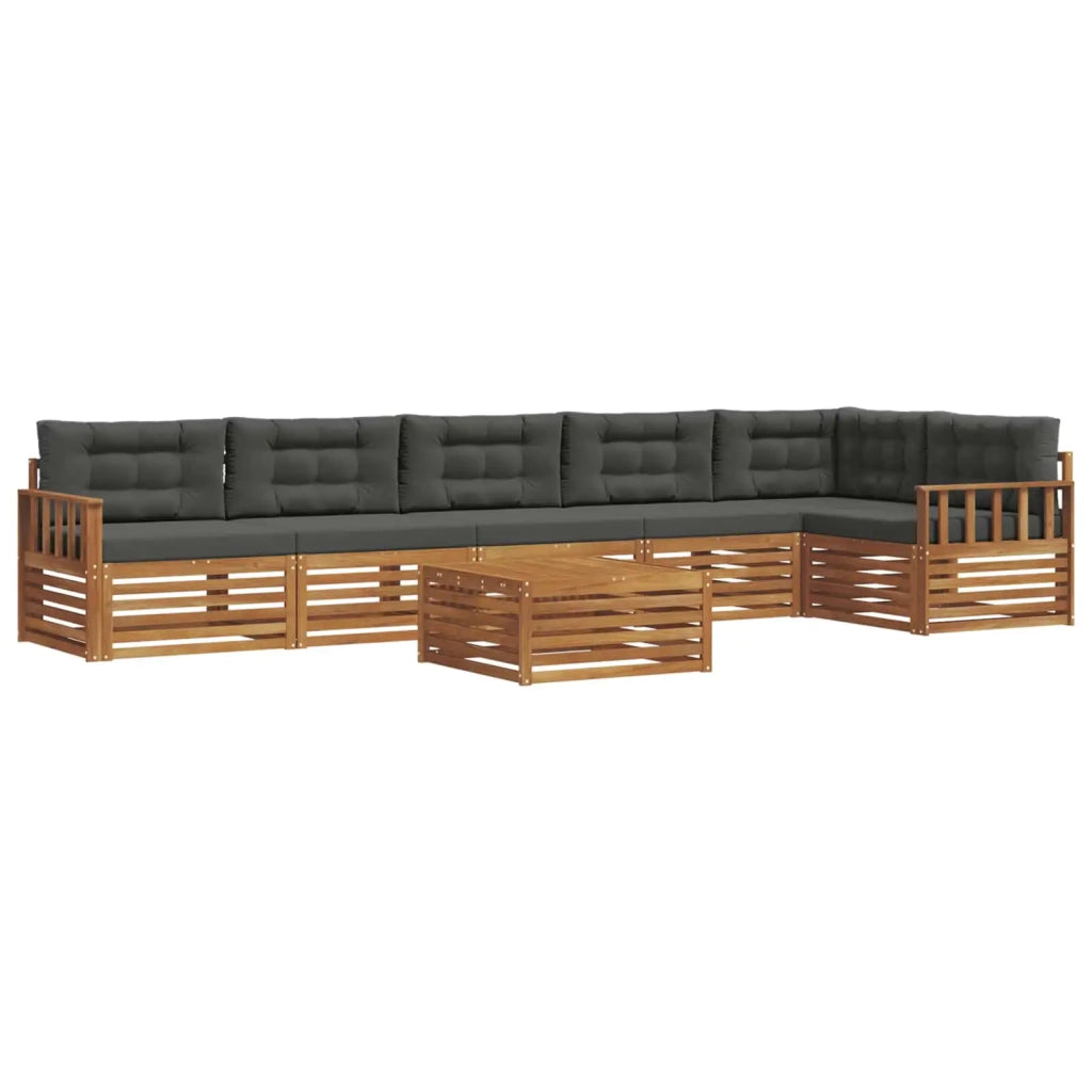Set di divani da esterno con cuscino 7 pcs Naturale e Antracite 3373572