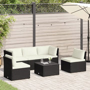 Set Divani da Giardino 4 pz con Cuscini in Polyrattan Marrone 47810
