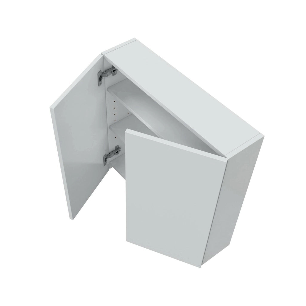 Mobile pensile Apollosa, Armadietto sospeso, Mobiletto a muro, Armadio ausiliario multifunzione, 60x16 h60 cm, Bianco lucido