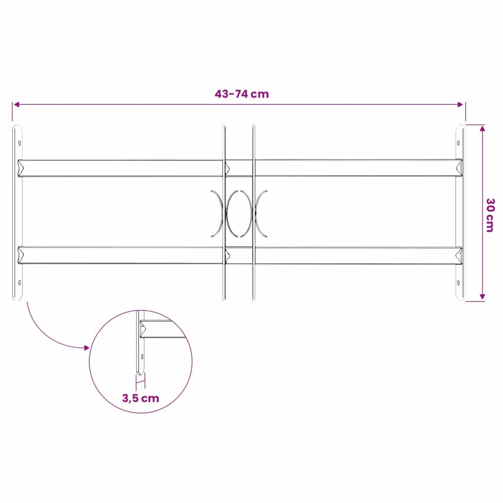 Griglia di Sicurezza per Finestre con 2 Traverse 3 pz CFW8452987