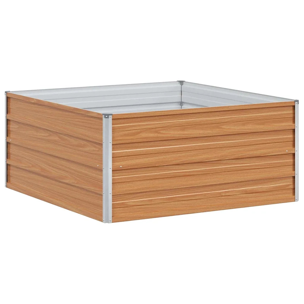 Fioriere | Cassetta per fiori | Letto rialzato da giardino Marrone Chiaro 100 x 100 x 45 cm