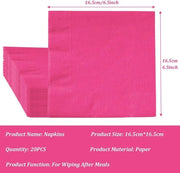 Servizio da Tavola Completo a 37 Pezzi - Piatti e Tovaglioli in Carta Rosa - Tavola in Plastica Impermeabile - Cucina a Mano - Accessori da Festa - Attenzione alla Sicurezza - Utilizzo a Mano - Accessori da Festa per Matrimoni e Compleanni