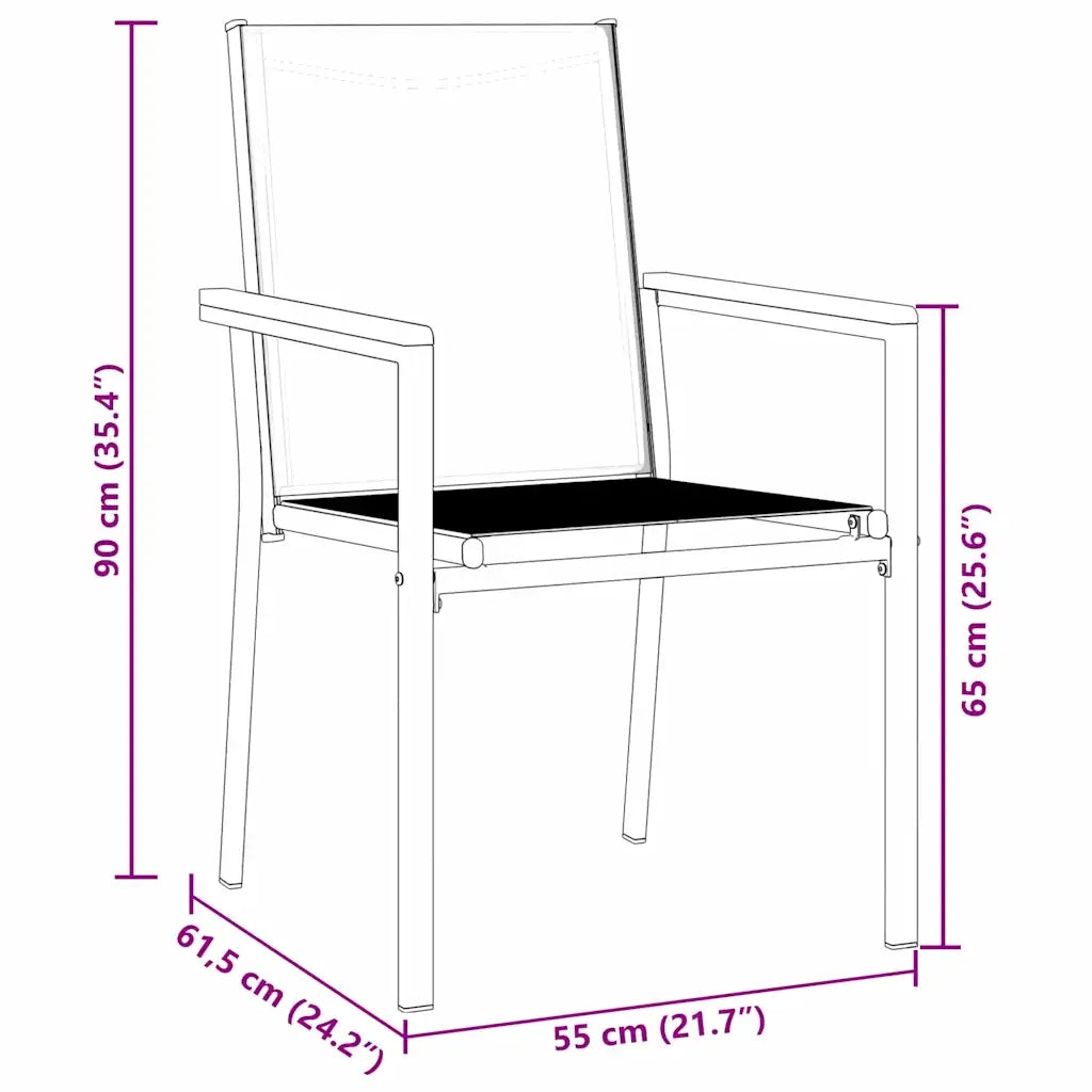 Set da Pranzo per Giardino 9 pcs Nero 3379092