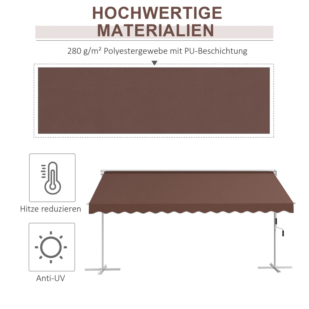 Tenda da sole ¨C zephmum ¨C 4.5x3.4m, regolabile, marrone