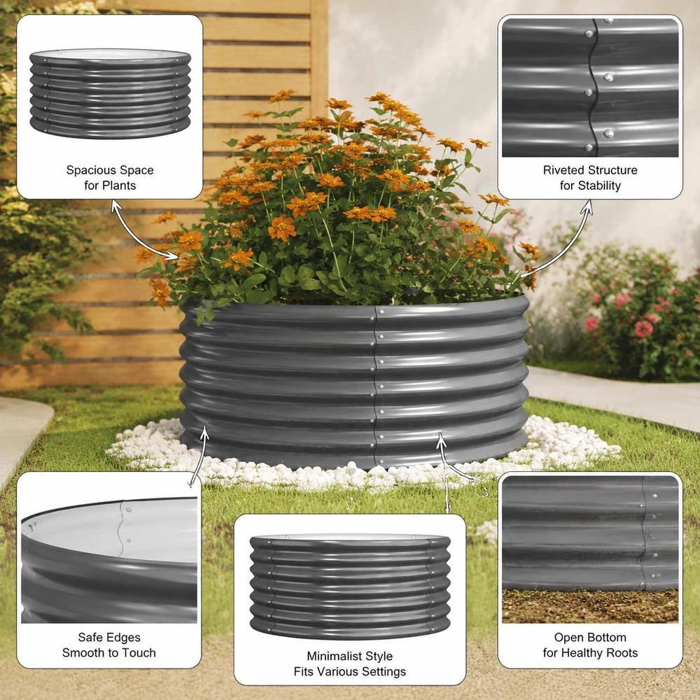 Plant Pot, Galvanized Steel, 80x80x36 Cm, Anthracite