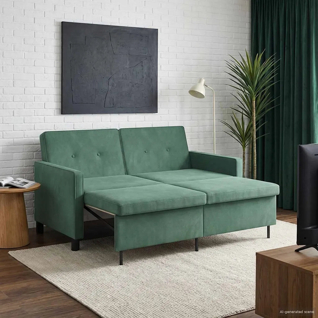 Divano letto Verde Mare Tessuto