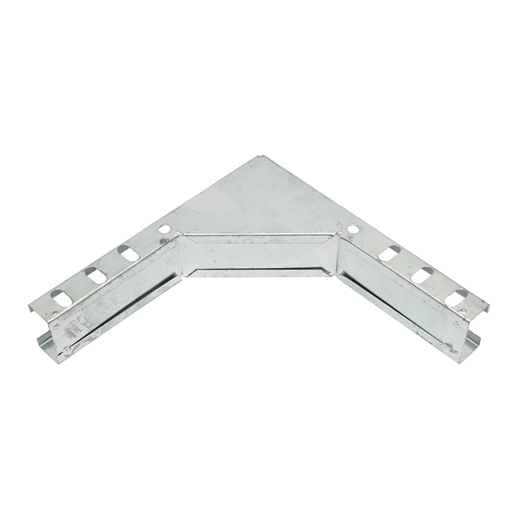 Gomito verticale a 90 gradi in acciaio zincato per grondaia 25x50mm