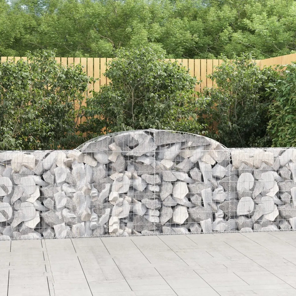 Cesti Gabbioni ad Arco 6 pz 300x30x80/100 cm Ferro Zincato 3146507