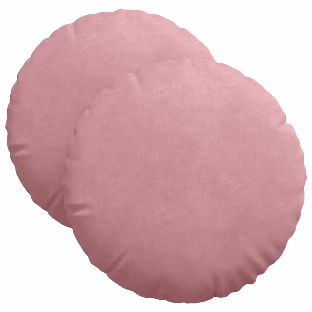 Cuscini per Seduta 2 pcs Rosa Ø 40 x 13 cm Velluto
