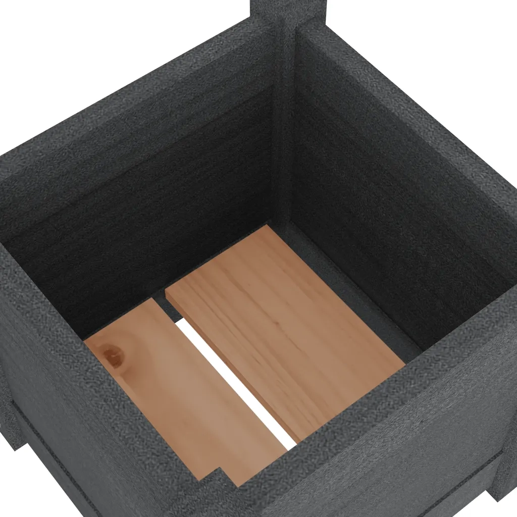 2 pz Fioriere | Cassetta per fiori | Vaso da Giardino Grigie 31x31x31 cm in Legno di Pino